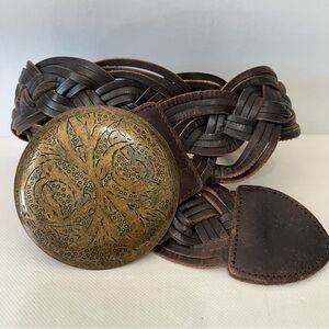 Old Navy Brown Braided Wide Leather Belt